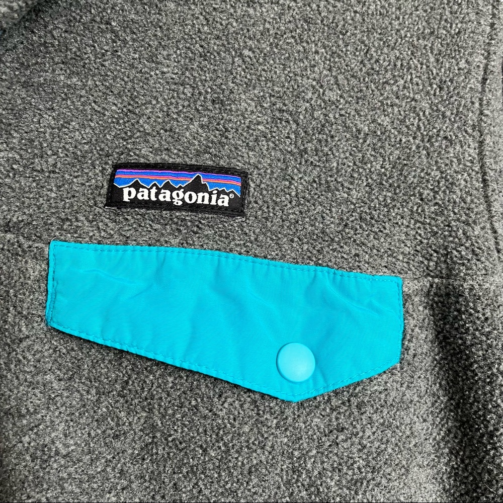 Patagonia Gray & Teal Snap T Synchilla Pullover XS - Picture 3 of 5